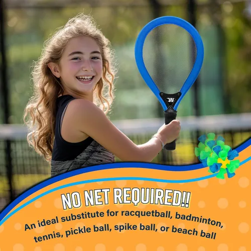 Vista 5 de Whackminton Outdoor Game Set - No Net Required! - Fun Racket Game for All Ages - Perfect Outdoor Sport for Park, Backyard, Lawn, Beach, Camping