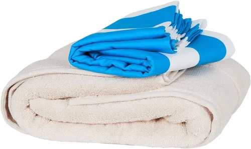 Vista 10 de Toalla de playa Dock & Bay - Secado rápido, sin arena - Compacta, ligera - 100% reciclada - Incluye bolsa - Cabaña - Bondi Blue - Extra grande