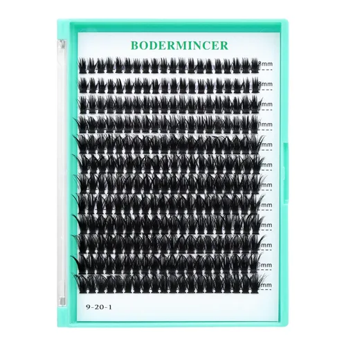 Vista 15 de Bodermincer 10D/20D/30D/40D/50D/60D/80D, 240 racimos de pestañas rizadas C/D 10-12-14-0.630-0.630 in mezcla de pestañas postizas esponjosas de un