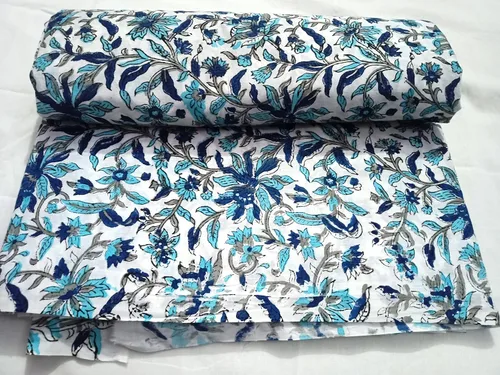The Yard, tela impresa en bloque a mano de algodón suave indio, tela impresa para Kurti, vestido, funda de cojín, material (2.5 yardas)