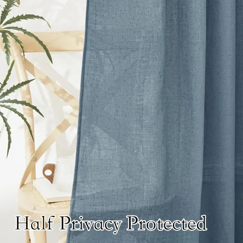 Vista 130 de RYB HOME Cortinas Cortas de Lino con Cenefas Swag - Niveles Semitransparentes para la Parte Superior de Ventanas, Decoración del Hogar con Filtrado
