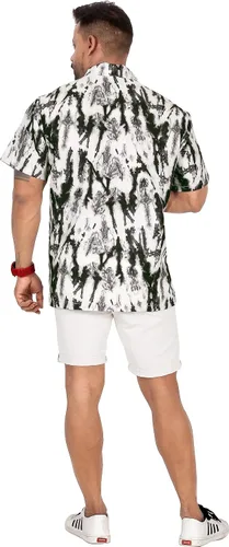 Vista 3 de LA LEELA Camisa casual de manga corta para hombre, estilo Halloween, con botones