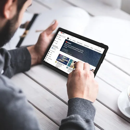 Vista 8 de Tablet de 7 pulgadas, sistema operativo Android 13 Quad Core, 32GB ROM, WiFi, Bluetooth, cámara dual, PC Tablet USB C, pantalla táctil de 7 Negro