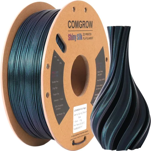Vista 16 de Comgrow - Filamento para impresora 3D de seda PLA, color dual 2 en 1 negro y verde, filamento PLA para impresión 3D de 1.75mm, precisión dimensional