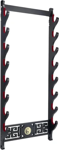 Vista 9 de Soporte para espada Katana - Soporte de pared acolchado de terciopelo Kirin de 1 nivel, soporte de Katana Samurái, soporte de exhibición de espada