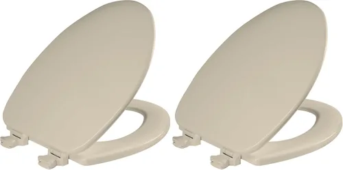 Vista 18 de Asiento de inodoro CHURCH, bisagras de liberación de limpieza fácil para limpiezas profundas, asiento de madera esmaltada duradera, alargado, blanco