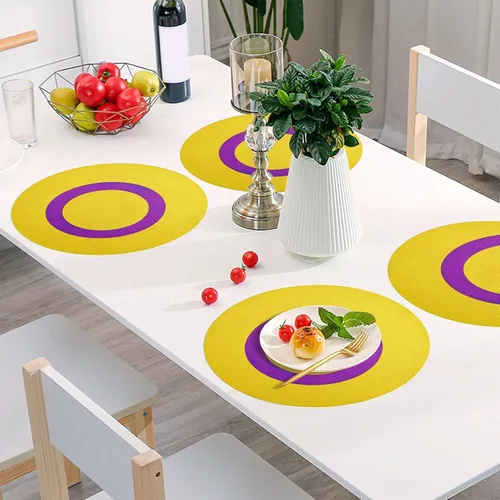 Vista 44 de Aruba Flag Round Table Placemats 15 Inch, Seasonal Table Mats Modern Place Mats for Dining, Kitchen, Parties, Camping