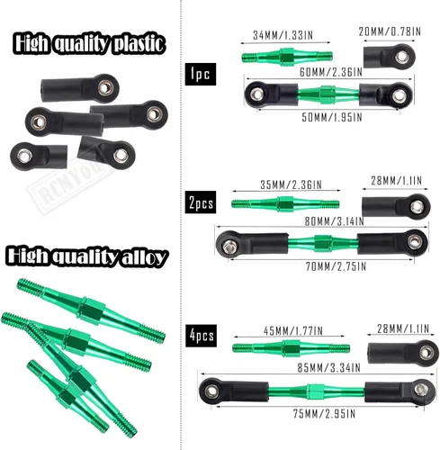 Vista 5 de Pieza de actualizaciones para 1/10 Slash 2WD, ejes CVD del eje de transmisión, brazo de suspensión delantero trasero de aleación, bloque de rueda