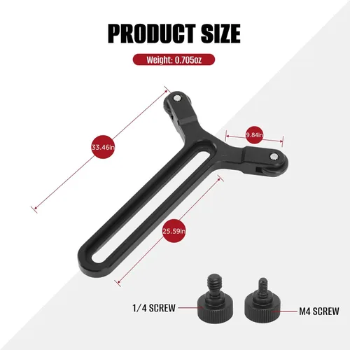 Vista 3 de Soporte Y con ruedas dobles, sistema de soporte de lente de marco con tornillo deslizante de 1/4 pulgadas, para Ronin S SC y placa estabilizadora