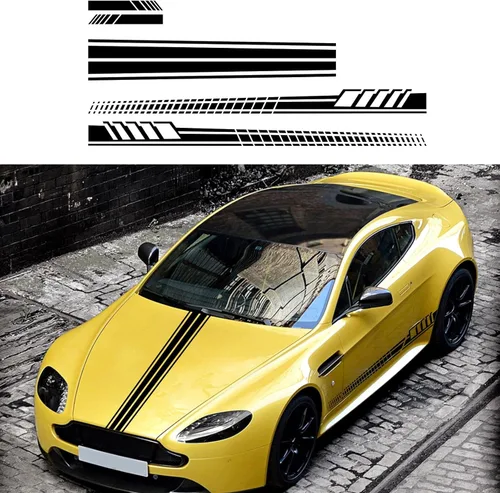 Calcomanías Deportivas de Rayas de Carrera para Coche, Estilo DIY, Decorativas para Capó, Espejo Retrovisor, Falda Lateral, Vinilo Universal,