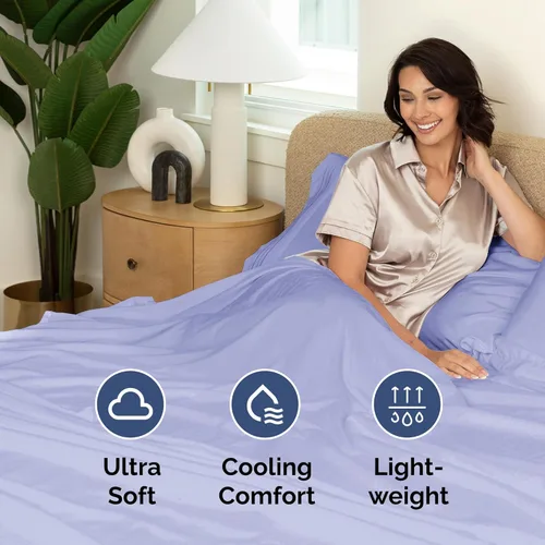 Vista 294 de Sábana encimera de bolsillo profundo, más suave que el algodón egipcio, 1 sábana encimera para colchón tamaño Queen