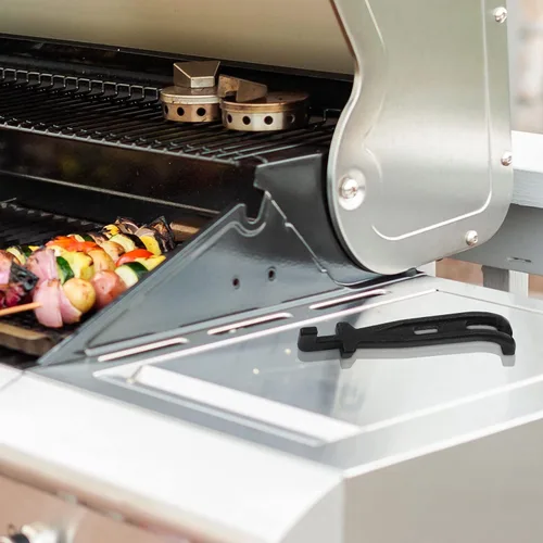 Vista 7 de DELSbbq Paquete de 2 elevadores de parrilla de parrilla, elevador de rejilla de cocción de hierro fundido, herramienta universal para la mayoría