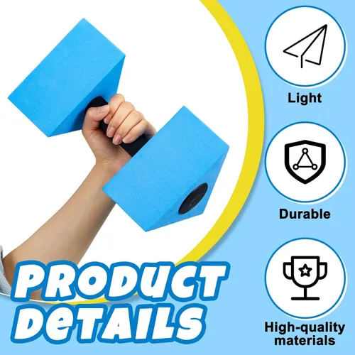 Vista 4 de 4 mancuernas triangulares para ejercicio acuático, pesas flotantes de agua para piscina, juego de ejercicios de espuma EVA, pesos de agua