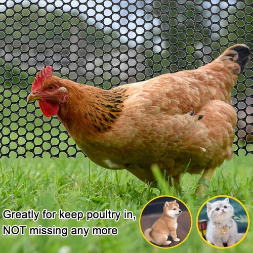 Vista 5 de Malla de alambre de pollo de plástico con bridas de cremallera, red de jardín de 1.3 x 10 pies para postes de musgo, alambre de pollo de plástico
