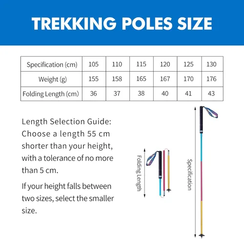 Vista 2 de AONIJIE Trekking Poles 2-Pack - Anti-Shock Ultra-Light Collapsible Walking & Hiking Sticks for Trail Running, Backpacking, Camping