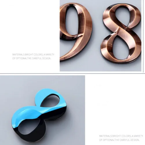 Vista 4 de Números de casa para puertas 3D, números de buzón de 3 pulgadas, números del 0 al 9, autoadhesivos, números de puerta de casa, dirección de calle