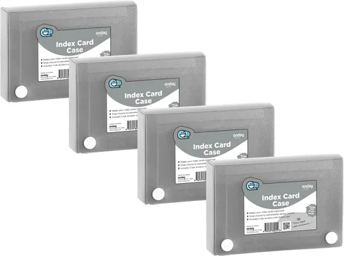 Vista 9 de Enday Portatarjetas de índice, estuche organizador de tarjetas flash de 3 x 5, caja de archivos con 5 divisores, caja de tarjetas con capacidad