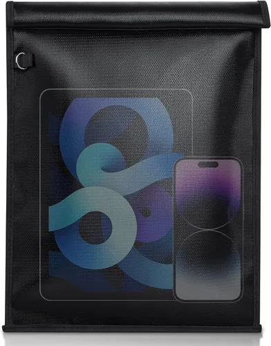 Vista 8 de Bolsas Simket Faraday para teléfonos y llaves de coche, paquete de 2, bolsa de bloqueo de señal, bloqueador de señal de teléfono celular, bloqueador