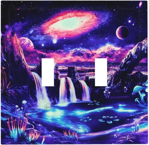 Vista 140 de Arte Moderno Abstracto de Lujo Turquesa Oscuro Verde Azulado Azul Gris Patrón Texturizado de Mármol 1 Gang Interruptor de Luz de Palanca Simple