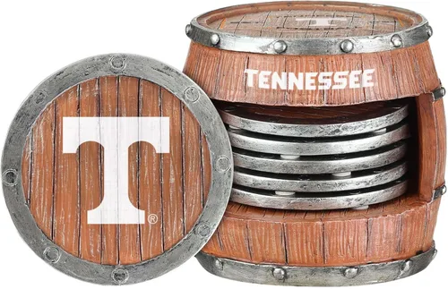 Vista 7 de FOCO NCAA College Team Logo 5-Pack Barril Bebida Bebida Coaster Set