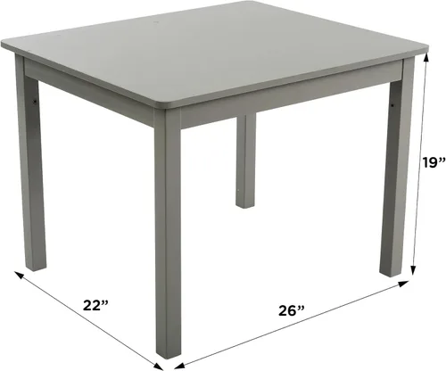 Vista 6 de Humble Crew- Juego de mesa y 4 sillas de madera para niños, gris/azul/verde/amarillo