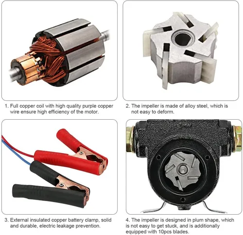 Vista 3 de Bomba de transferencia de combustible, kit de bomba de transferencia de combustible eléctrico de 12 V CC, bomba extractora de aceite autocebante