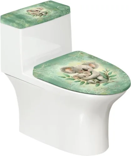 Vista 24 de Juego de decoración de baño de 2 piezas con diseño de muñeco de nieve de Navidad, cubierta de tanque para asiento de inodoro