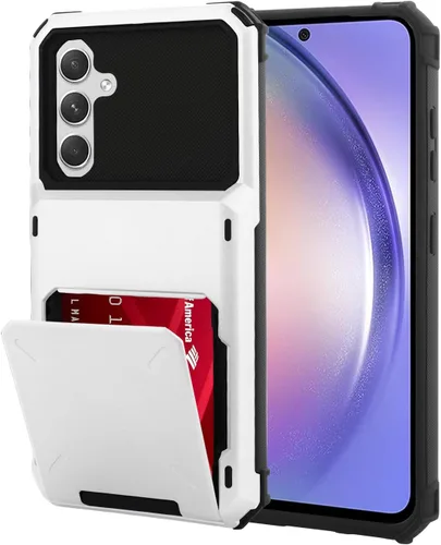 Vista 27 de Funda tipo cartera para Samsung Galaxy S22 con ranura para 2 tarjetas de crédito Funda a prueba de golpes Hybrid Heavy Duty Protection Armor Funda