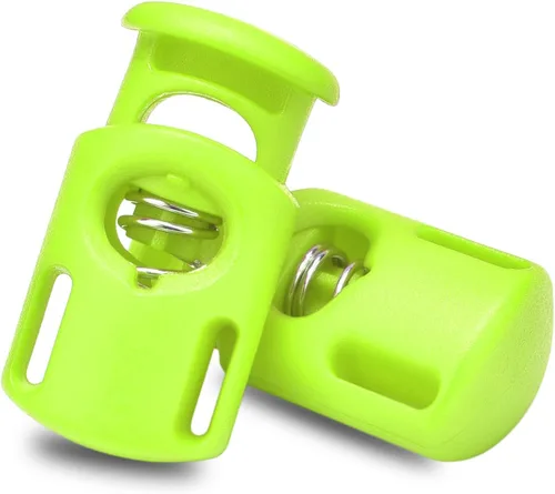 Vista 27 de CooBigo 20 piezas de cierres de cordón de resorte de plástico, cierres de palanca de cuerda de paracaídas para pantalones de sudor con cordón