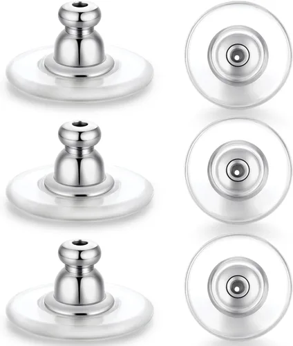Vista 13 de 3 pares de respaldos de aretes, respaldos de aretes de plata de ley 925 para tachuelas, respaldos de aretes con cierre ajustables hipoalergénicos