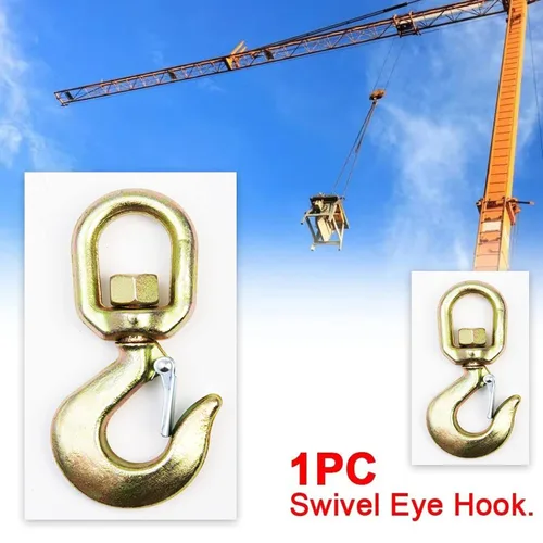 Vista 6 de Hi-Gear Ganchos giratorios de 3 toneladas para cadenas de elevación, capacidad de trabajo de 6,600 libras, gancho giratorio resistente, cadena G70