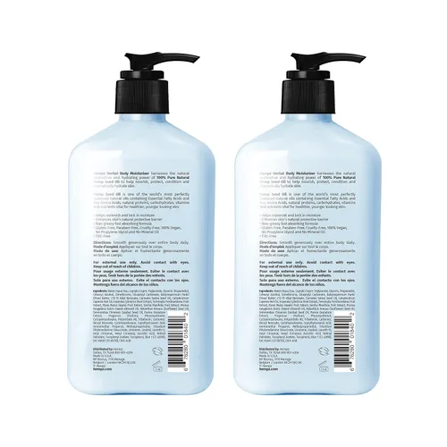 Vista 2 de Hempz Triple Moisture Loción Hidratante Crema Corporal Batida a Base de Hierbas, 17 Fl Oz (Paquete de 2)