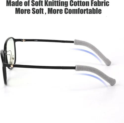 Vista 4 de 8 cojines para los oídos, almohadillas de tela de algodón suave mejoradas para lentes, antideslizantes, elásticos y cómodos, retenedores para lentes