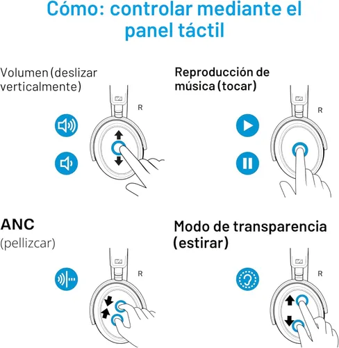 Vista 14 de Sennheiser Momentum 4 Wireless - Auriculares inalámbricos con cancelación de ruido, auriculares Bluetooth para llamadas nítidas con cancelación