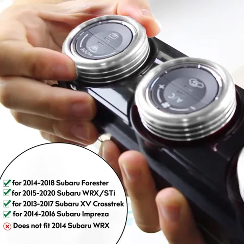 Vista 11 de Para Subaru - Cubierta de perilla de CA, accesorio para interruptor de consola central, botón de control de volumen, ajuste de anillo compatible