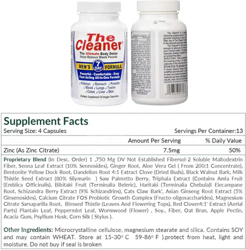 Vista 8 de The Cleaner 7Day Formula Ultimate Body Detox para hombre (52 cápsulas)