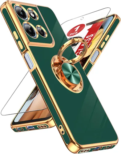 Vista 14 de LeYi para Funda de Teléfono Samsung Galaxy A13-5G: Protector de Pantalla de Vidrio Templado, Soporte Magnético Giratório de Anillo 360°, Borde Negro