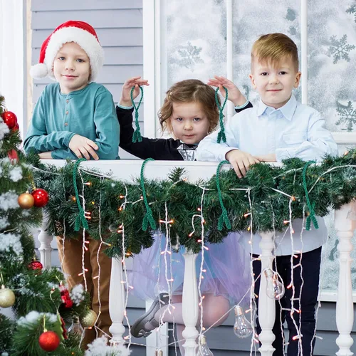 Vista 7 de Shappy 30 lazos de guirnalda de Navidad de 16.1 pulgadas para barandilla, lazos decorativos de Navidad, reutilizables, para guirnalda, decoración