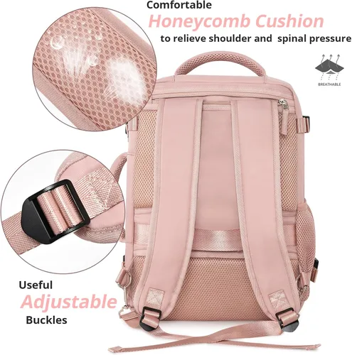 Vista 41 de Mochila de Viaje Snoffic para Mujer, Negro, 17 pulg.