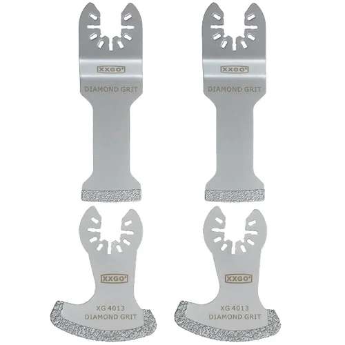 Vista 12 de XXGO 4 piezas de carburo de diamante oscilante multi herramienta semicírculo dedo segmento Swing Grit lechada hojas de sierra XG4004