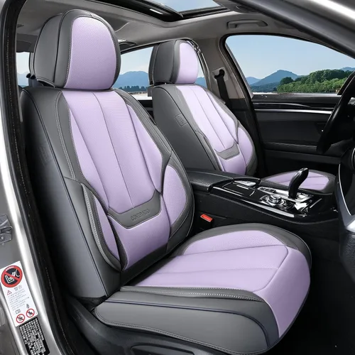 Vista 52 de Coverado Fundas de asiento de automóvil, fundas de asiento delantero, funda de asiento de automóvil beige, protector de asiento de automóvil