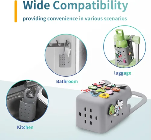 Vista 3 de Soporte de silicona para cochecito – Decorativo, almacenamiento versátil, soporte universal para tazas, se adapta a sillas de ruedas, carritos