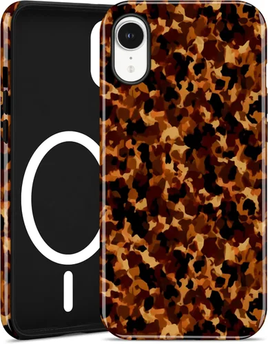 Vista 93 de Jusy Compatible with MagSafe Brown Tortoise Shell Print Phone Case for iPhone 7/8/SE, Amber Trendy Luxury Magnetic Soft TPU and Hard PC Protective