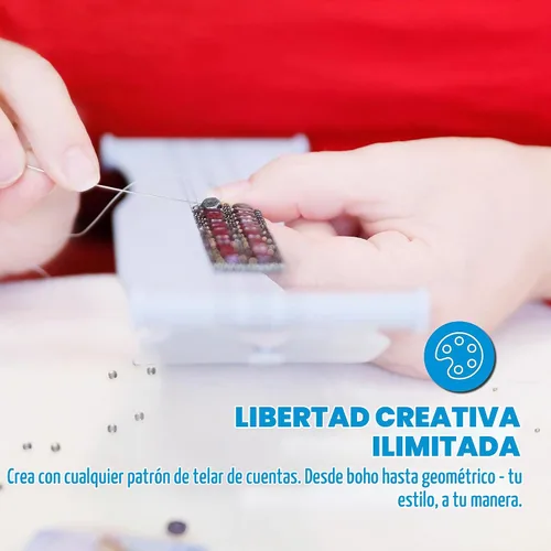 Vista 5 de Beadalon Baby Jewel Loom – Telar de joyería compacto de 2.75" x 5" para pulseras, marcadores de libros y trabajo con cuentas pequeñas
