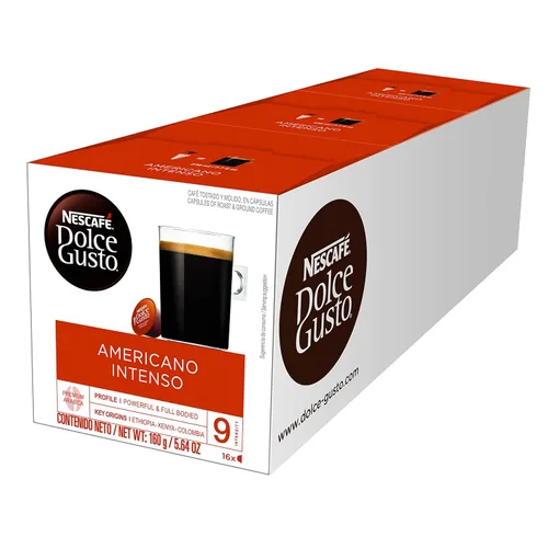Vista 6 de Nestle Coffee mate Dolce Gusto - Cápsulas Nescafe Americano Intenso, 16 unidades, paquete de 3