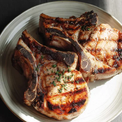 Vista 6 de Grumpy Butcher Premium - Chuletas de cerdo Heritage Duroc con hueso (4 unidades, 14 onzas cada una, 3.5 libras) - Carne de chuleta de cerdo gourmet