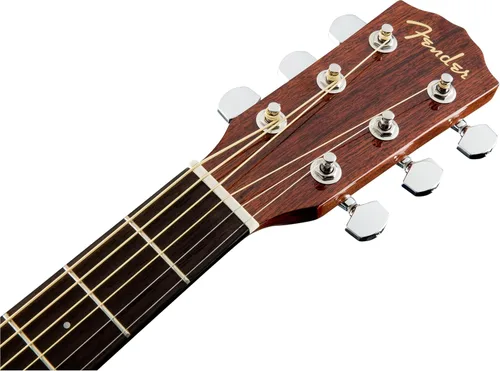 Vista 7 de Fender CD-60S - Guitarra acústica Dreadnought con tapa sólida, paquete natural con estuche rígido, afinador, correa, cuerdas, púas, paño de pulido
