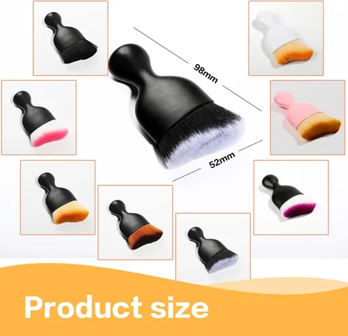 Vista 6 de ESEWALAS - Herramienta de limpieza para parabrisas de automóvil, cepillo de limpieza de cerdas suaves, cepillo de detalles automáticos, cepillo