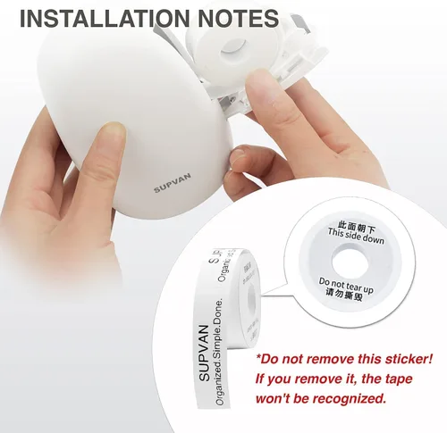 Vista 7 de SUPVAN Cinta para etiquetadora E10 y E11, 2 rollos transparentes de 0.59 pulgadas x 19.7 pies (0.591 in x 19.7 ft), repuesto de cinta térmica