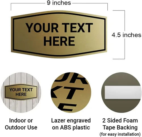 Vista 3 de Letrero plástico personalizado personalizado de lujo para pared o puerta